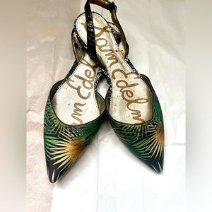 Sam Edelman Slingback Flats Rory Palm Tree Size 9.5